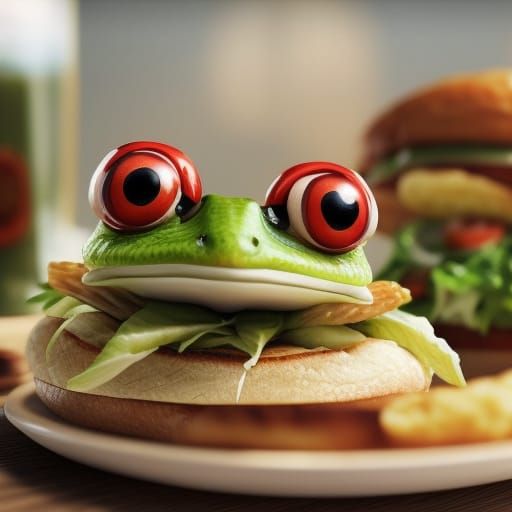 Frog Burger with Fries