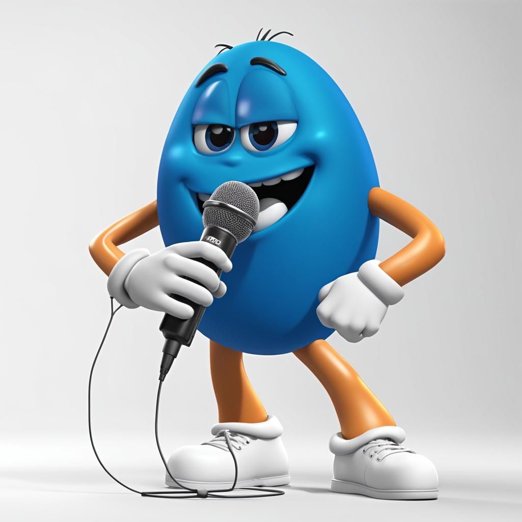 M&M Cartoon Character Singing: 3D Digital Art