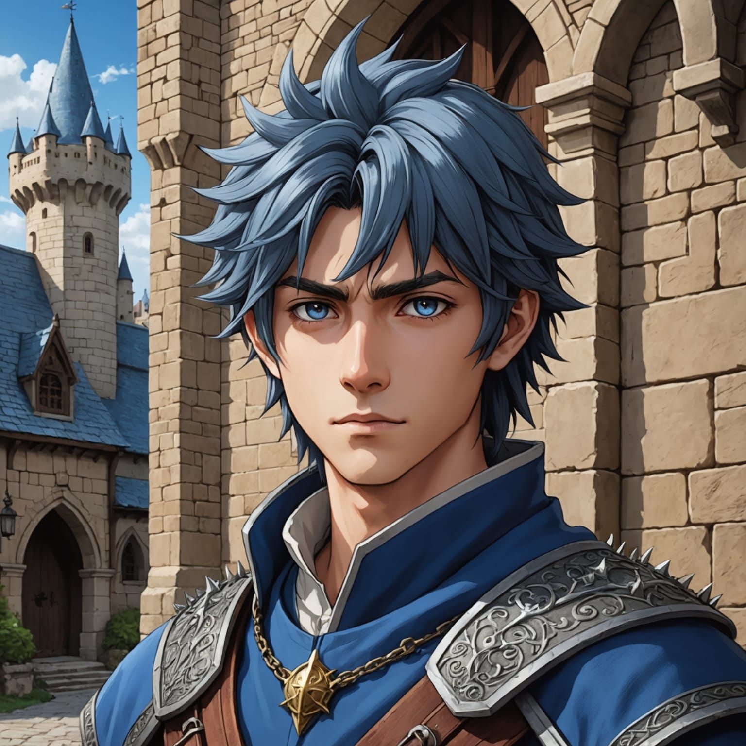 Anime Character in Medieval Fantasy Setting