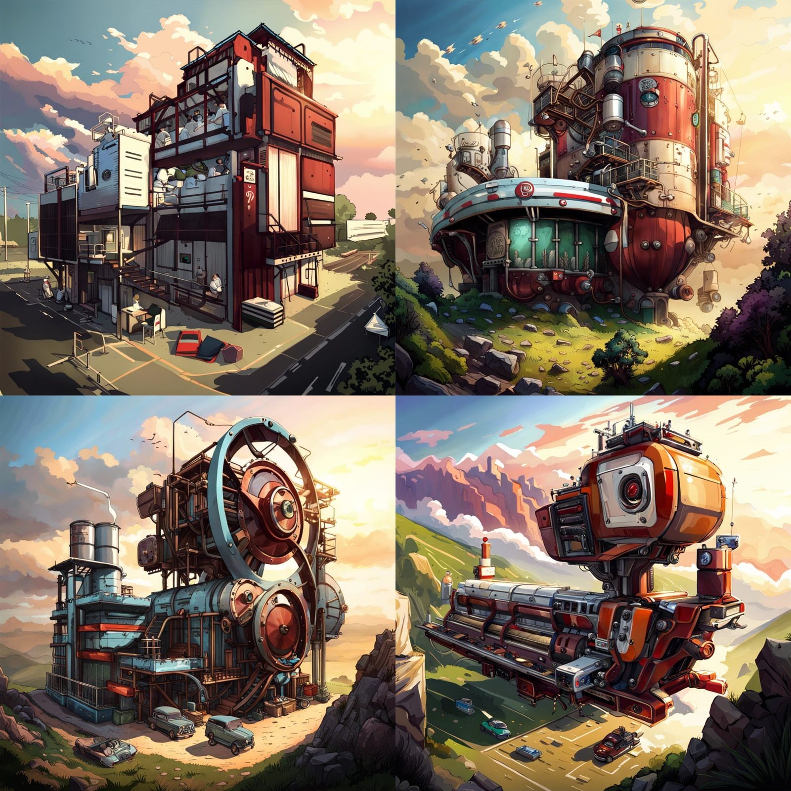 Cyberpunk Self-Assembling Production Line in Graphic Novel S...