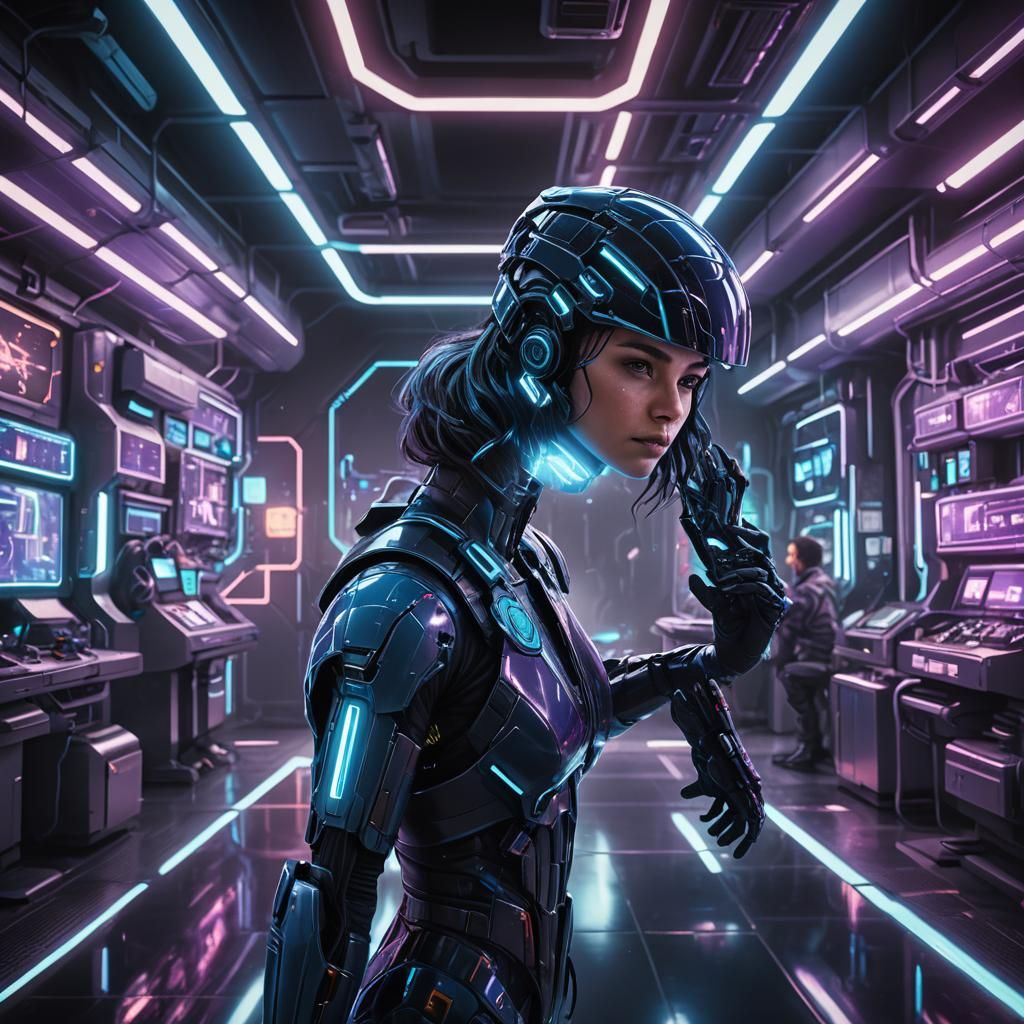 Sci-Fi Laboratory: Person Holding 710cap in Neon Light