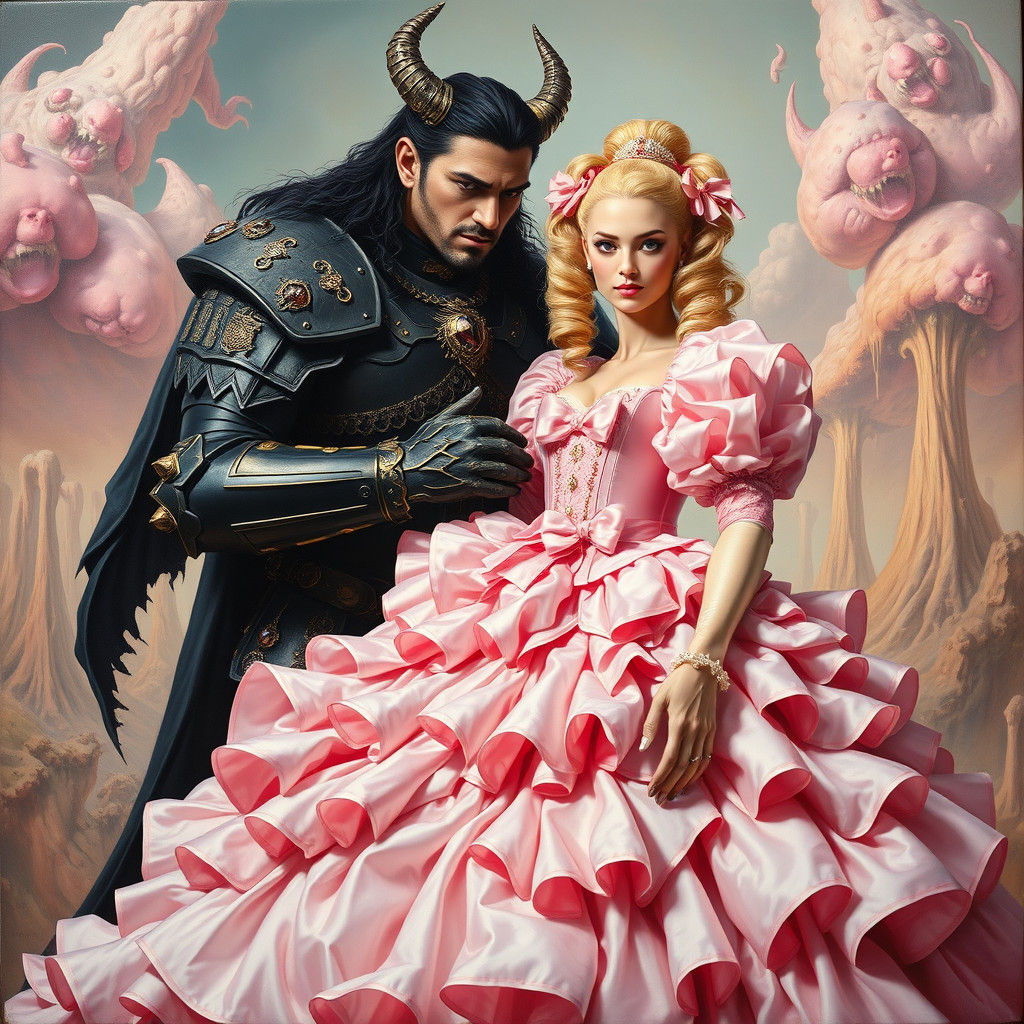 Demon King Captures Sissy Princess in Absurd Dress