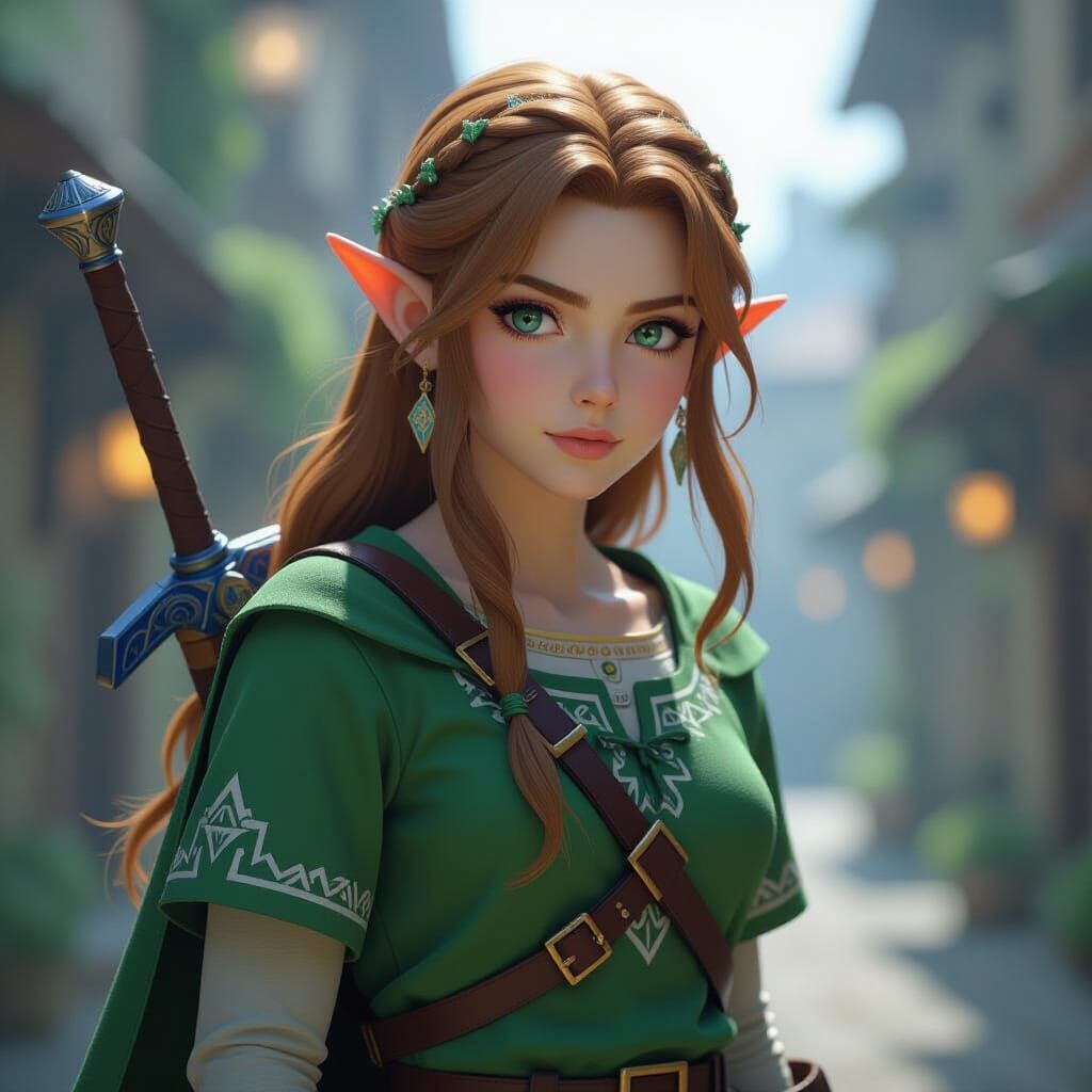 Hyperrealistic Zelda Portrait in HDR
