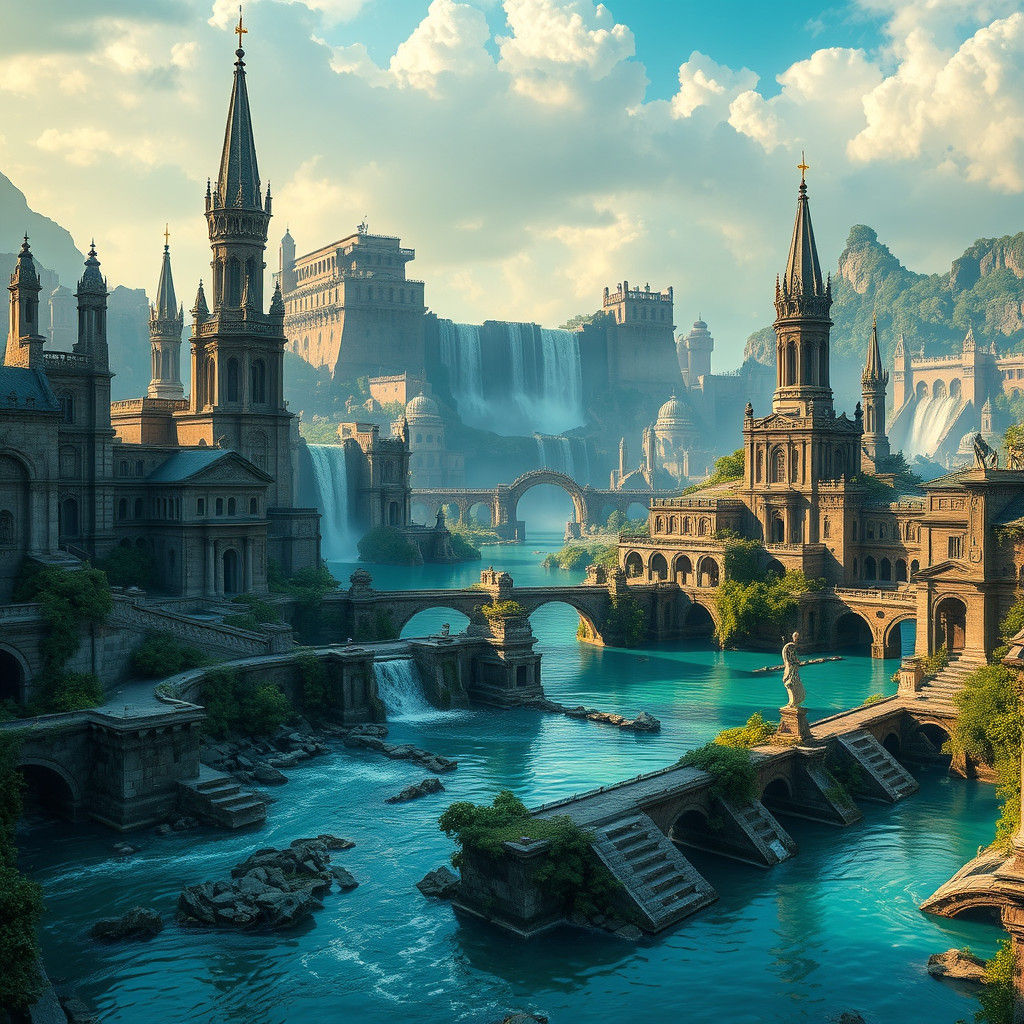 Submerged Ancient Cityscape Reclaimed by Nature