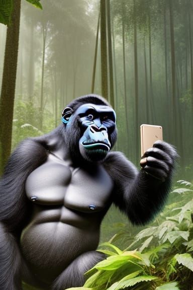 Guy the gorilla pulls his best stupid face ever for his firs...