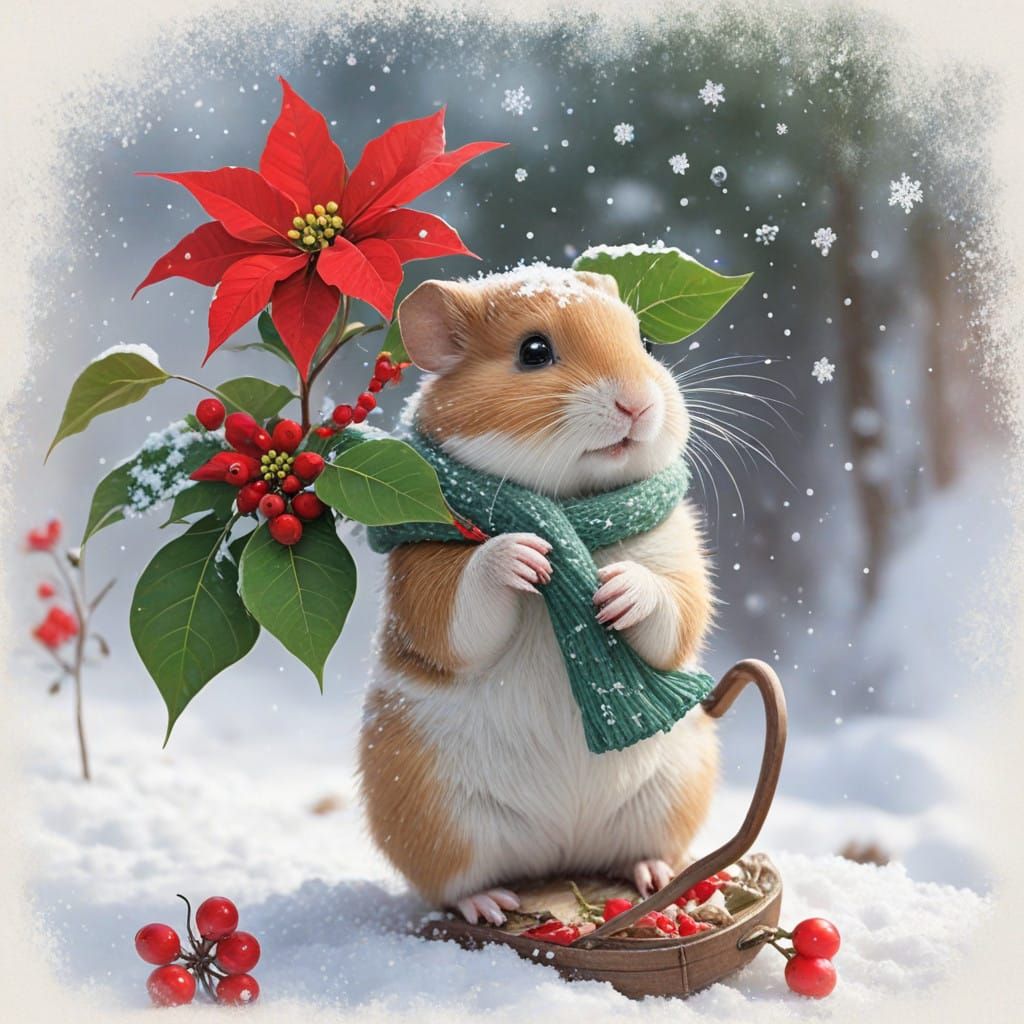 Santa's Whimsical Winter Wonderland in Vibrant Colors