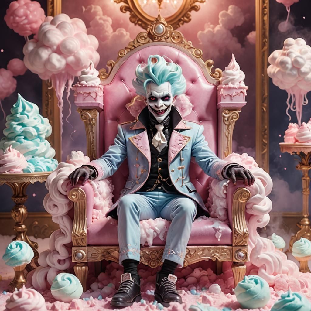 Vampire in Marshmallowpunk Dreamscape with Whipped Cream