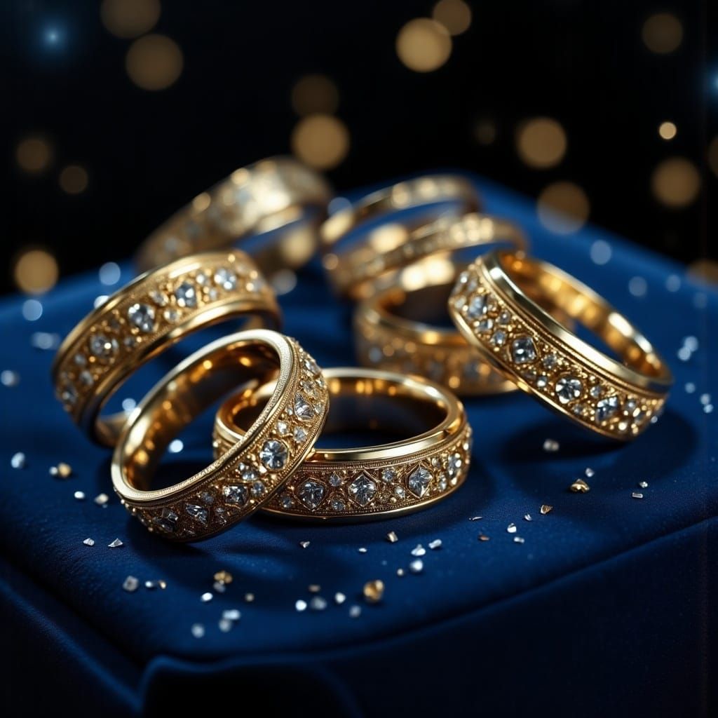 Five Golden Rings on Velvet Surface