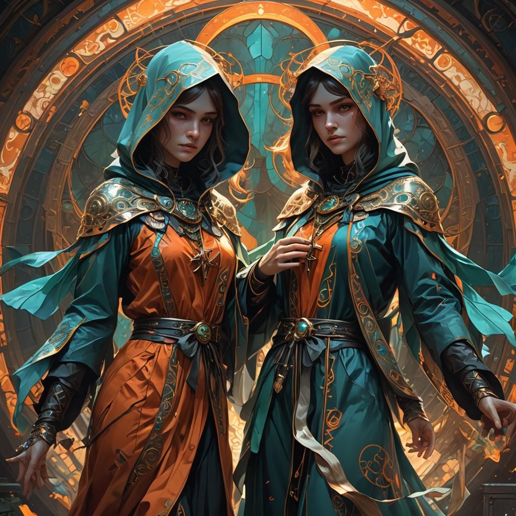 Angelic and Demonic Twins: Digital Concept Art