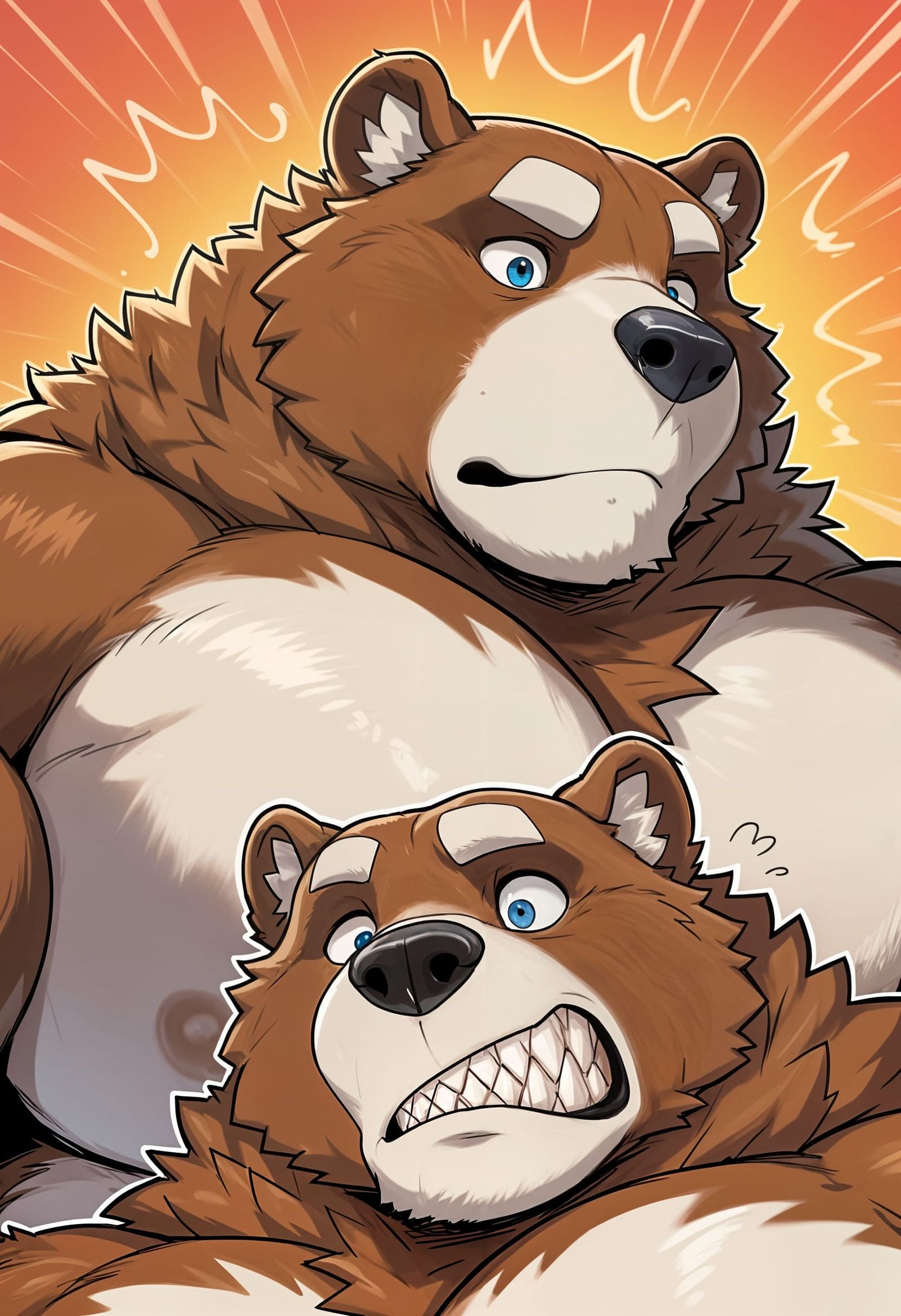 Portraits of Obese, Fuzzy Kodiak Bears