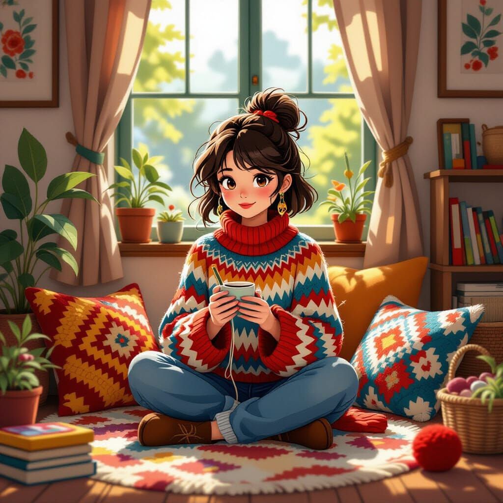 Yarn Art: Crochet Hook in Dreamlike Pop Surrealism