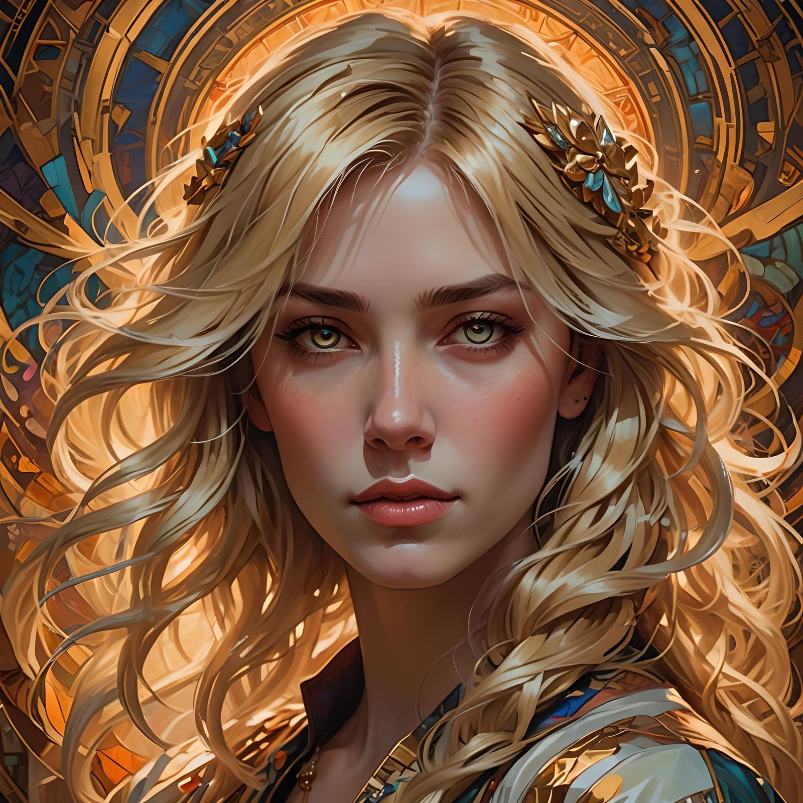 Blond Woman and Holden Car: Hyperdetailed Portrait