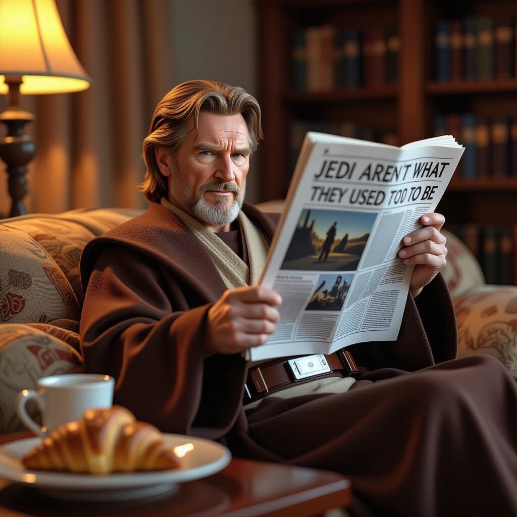 Qui-Gon Jinn Relaxing, Digital Matte Painting
