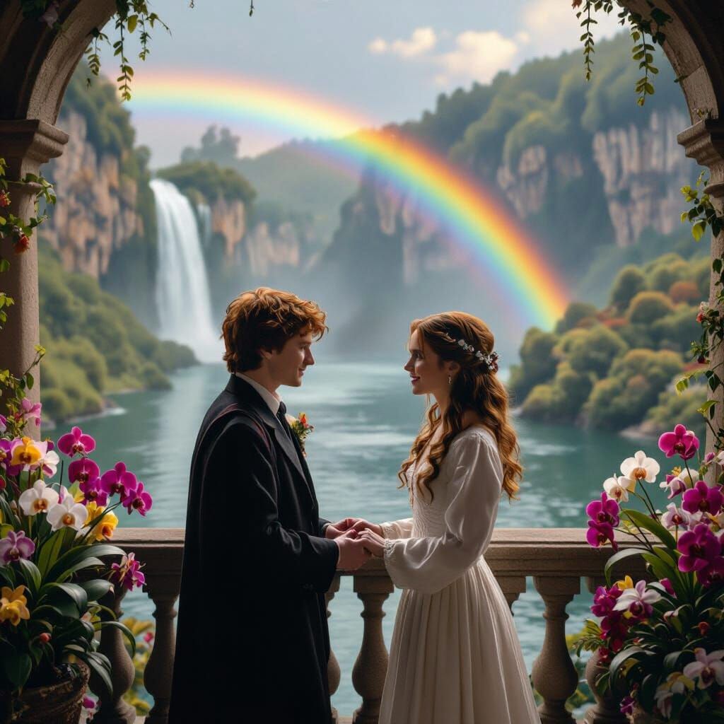 Ronald and Hermione's Wedding: a Hyperrealistic Film Still