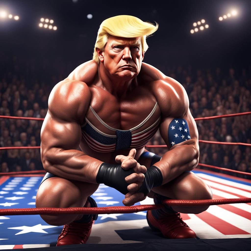Donald Trump as Pro Wrestler: Detailed Concept Art