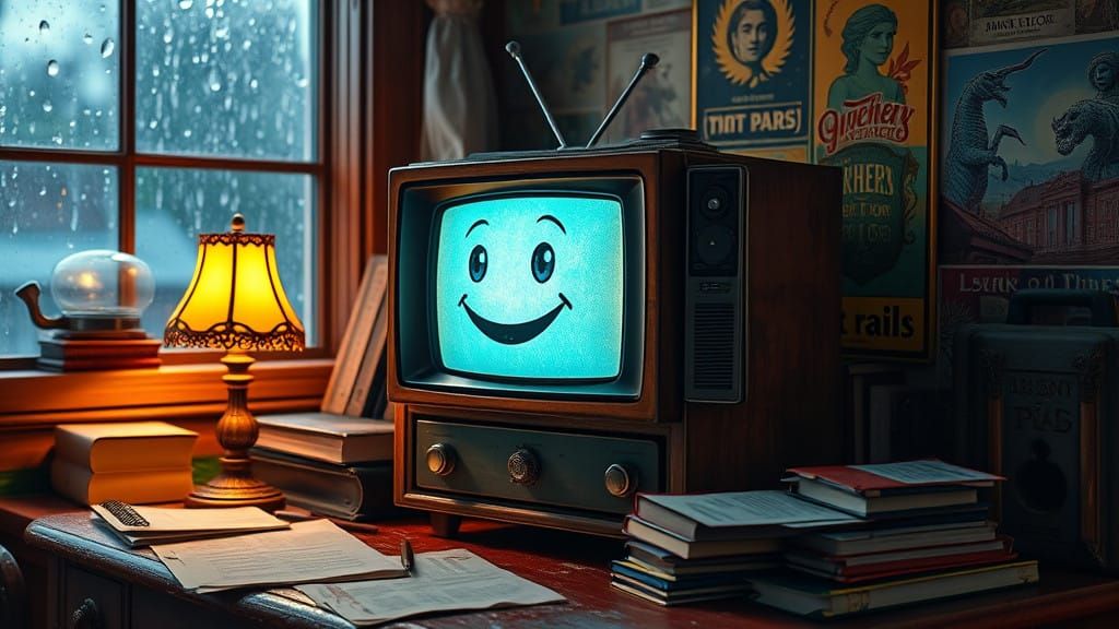Vintage TV Springs to Life in Whimsical Study