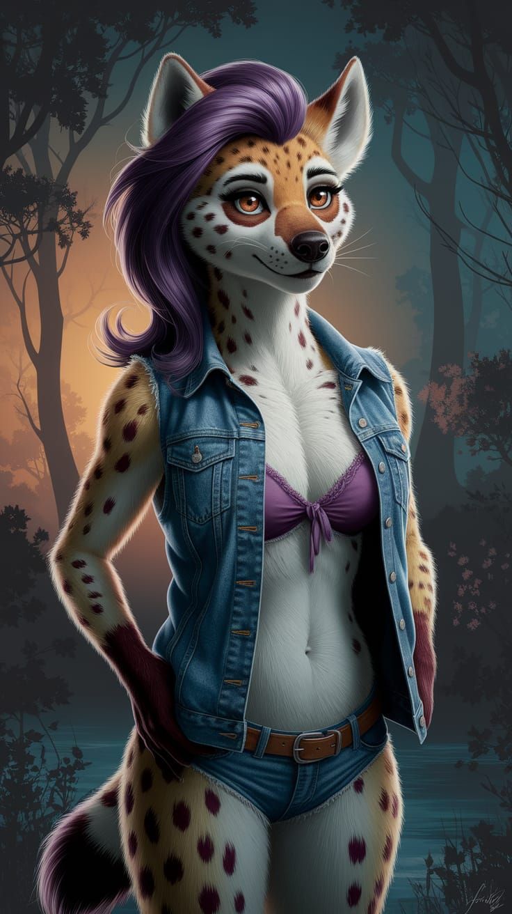 Dark Fantasy Feline Goddess in Oil-Pastel Style