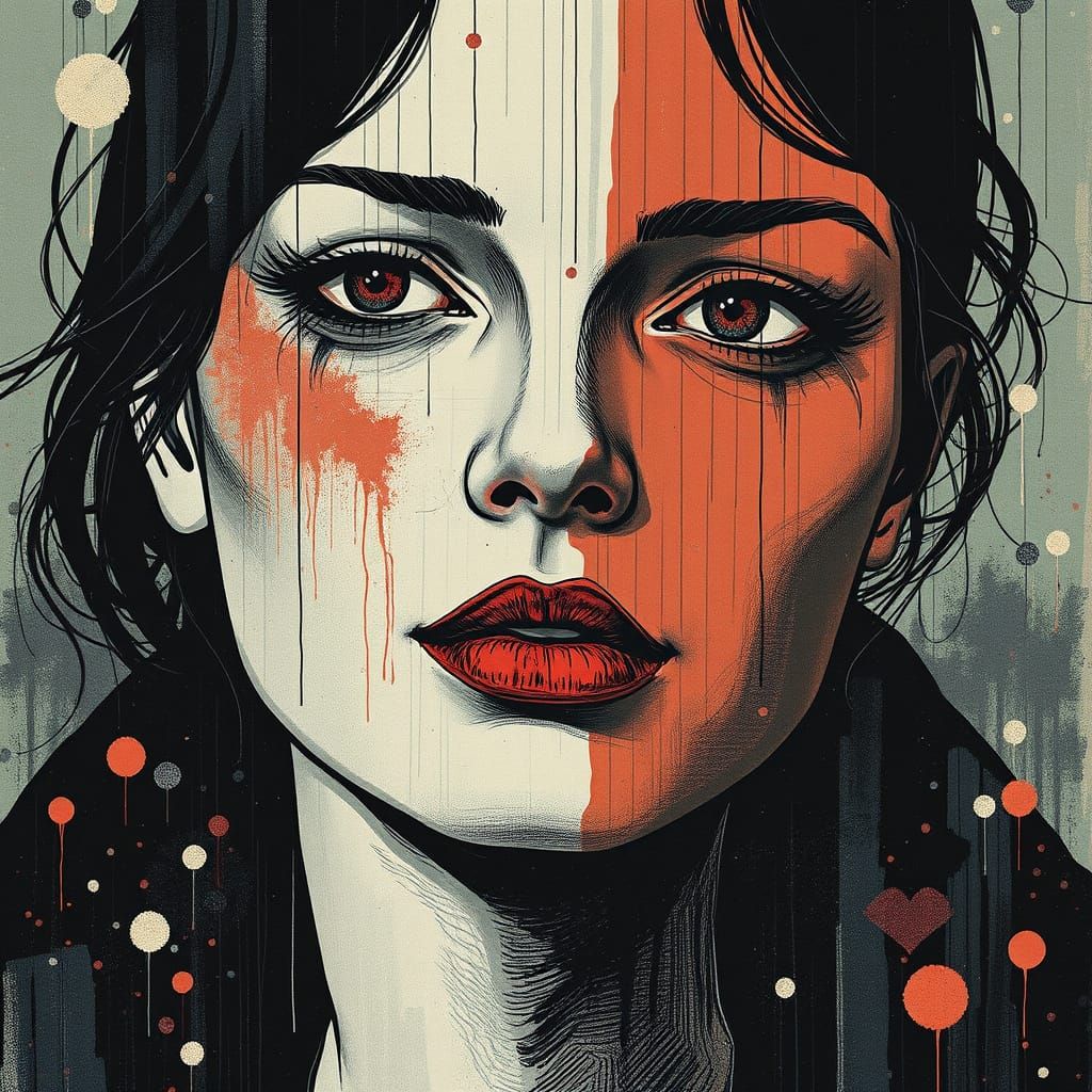 Surreal Mixed Media Illustration in Modern Style