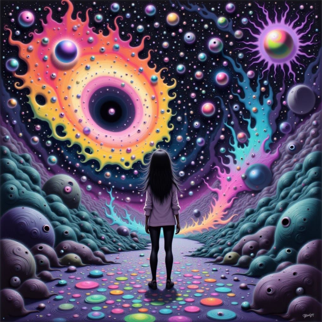 Cosmic Vortex: A Surreal Dreamlike Scene