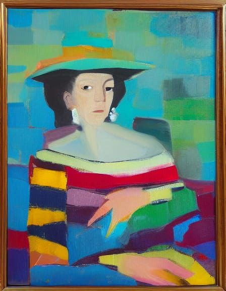 Abstract Portrait of Woman Relaxing in Armchair