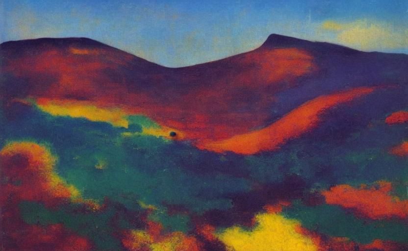 Kaleidoscopic Landscape Panorama as False Color Photography