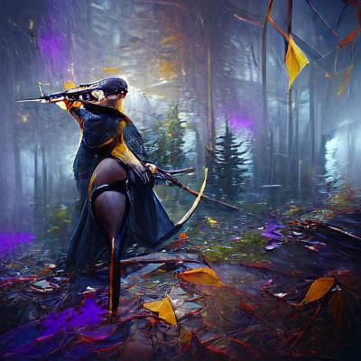 Hyperdetailed Assassin in Misty Forest, Digital Art