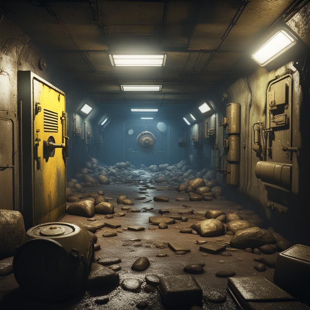 Detailed Nuclear Fallout Shelter in 3D Style