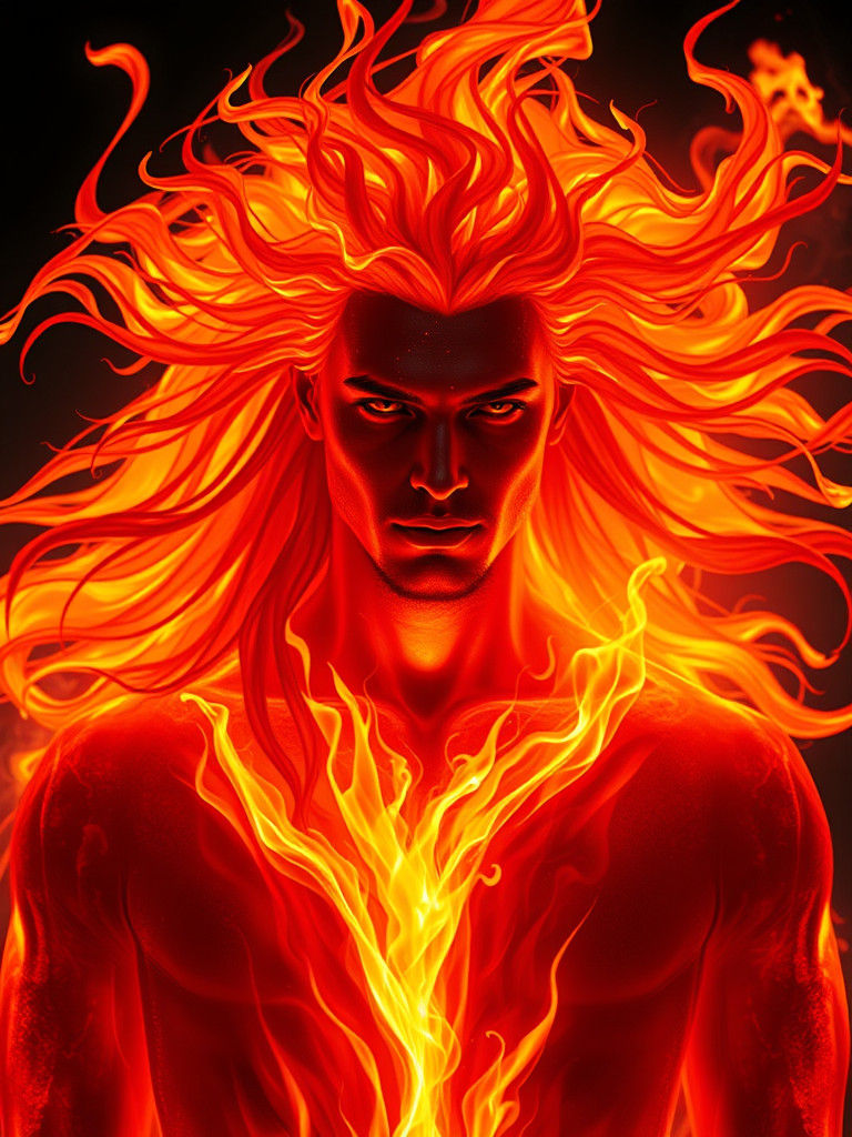 Ethereal Fire Being Portrait