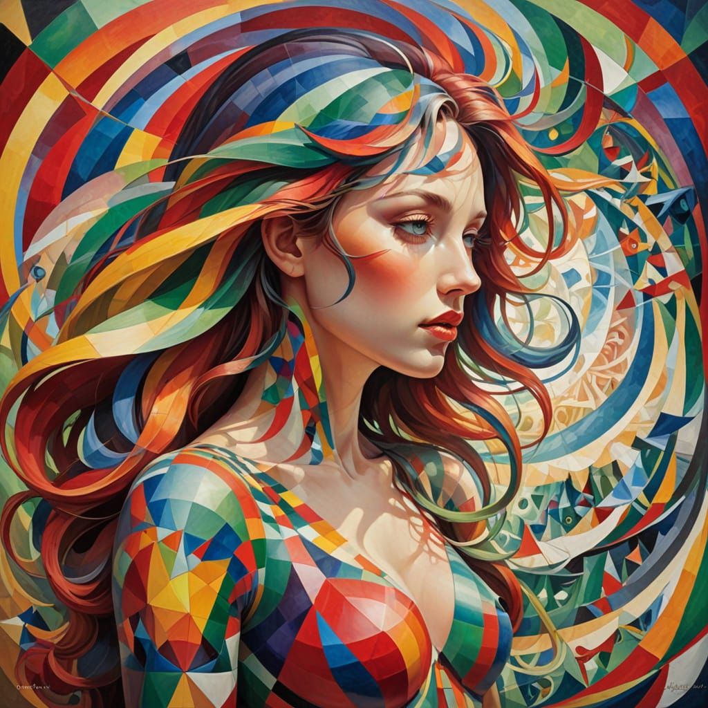 Ethereal Geometric Dreamscapes in Prismatic Colors