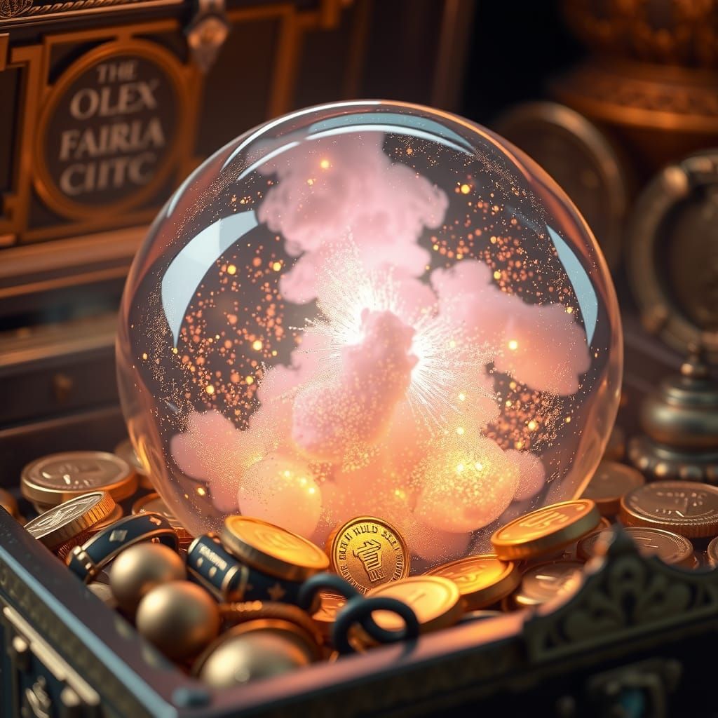 Magical Orb in Treasure Chest: 3D Rendered Fantasy