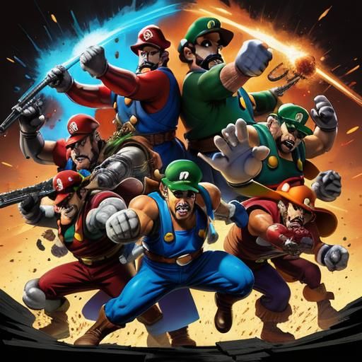 Epic Super Mario Battle: Comic Book Style