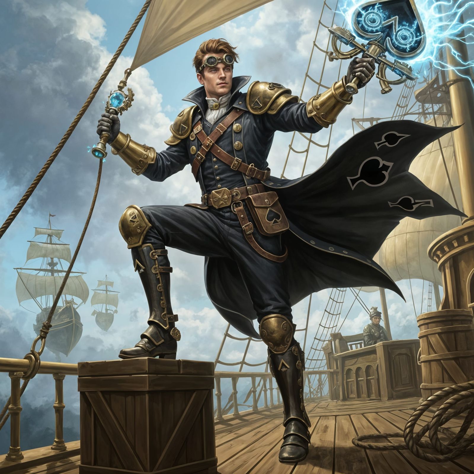 Victorian Steampunk Explorer Jack of Spades Airship