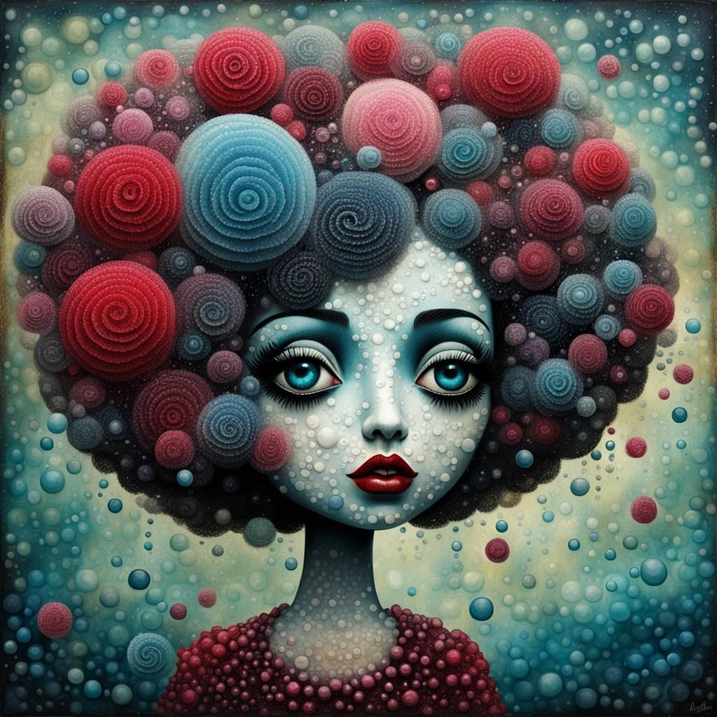 Betty Boop in Cubist Dark Surrealism