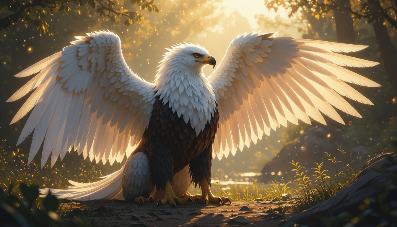 Majestic Griffin Basking in Sunlight