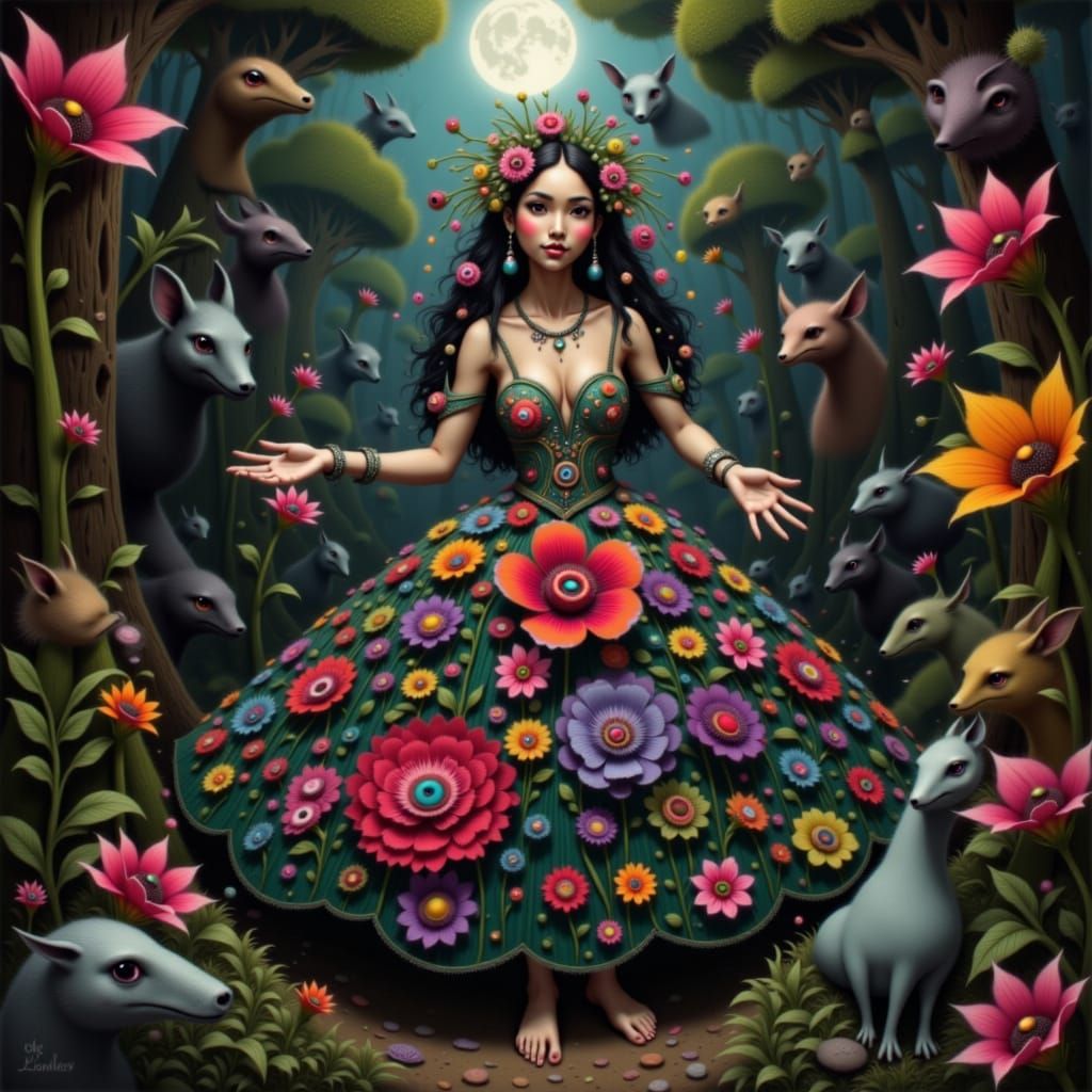 Enchanted Forest Dance in James Jean Style