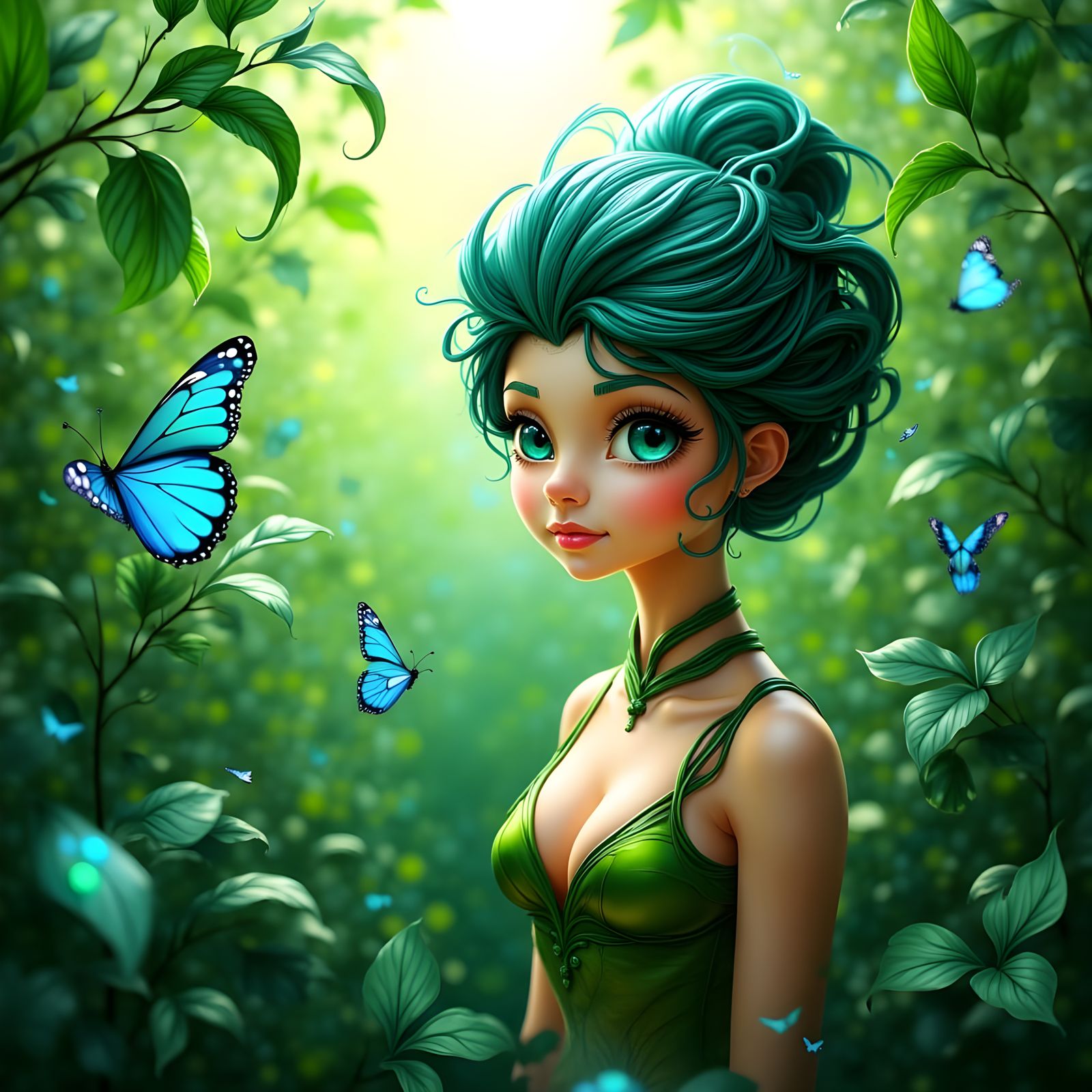 Hyperrealistic 3D Fairy in Fantasy Setting
