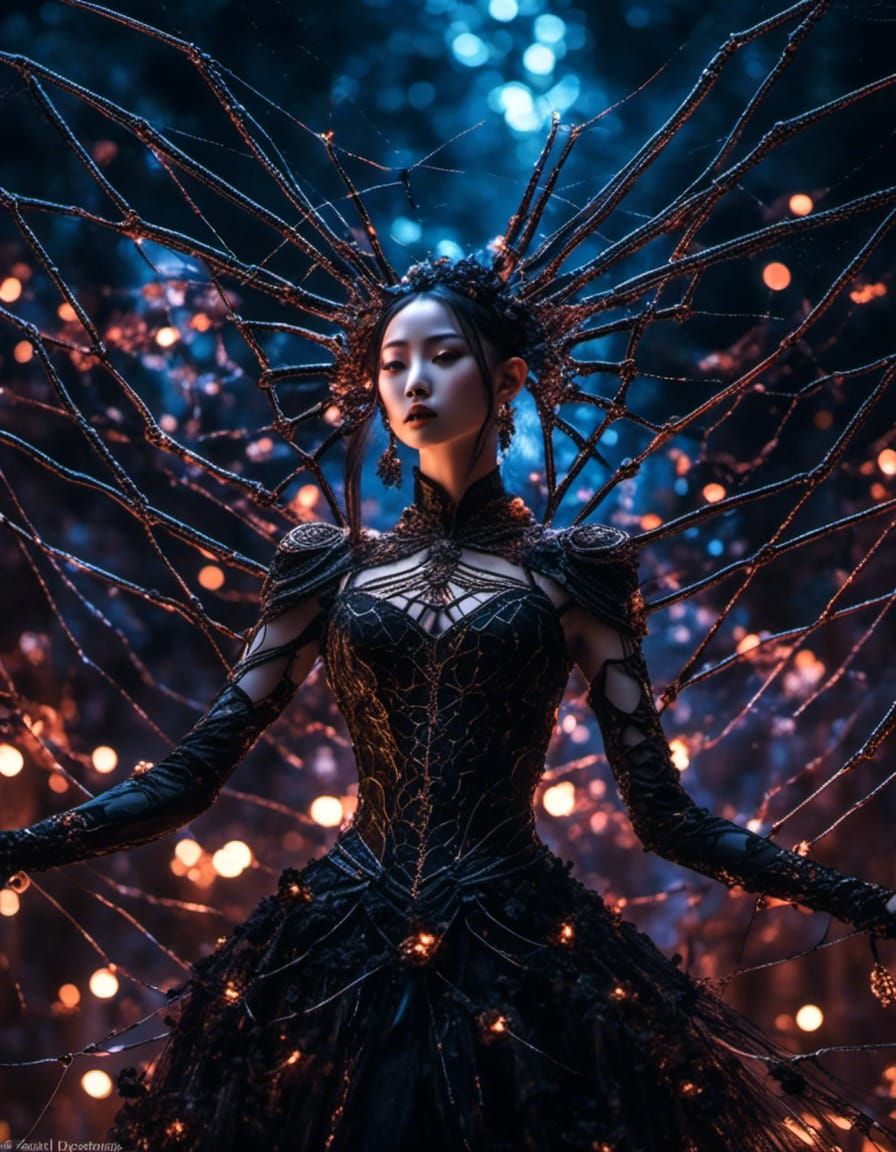 Majestic Spider Queen in Dark Fantasy Style