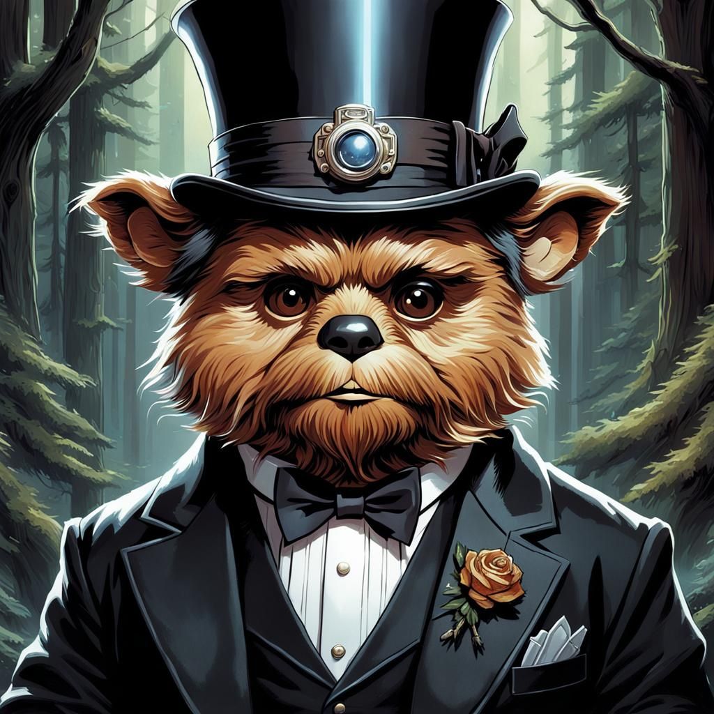 Ewok Gentleman in Tuxedo: Comic Book Art