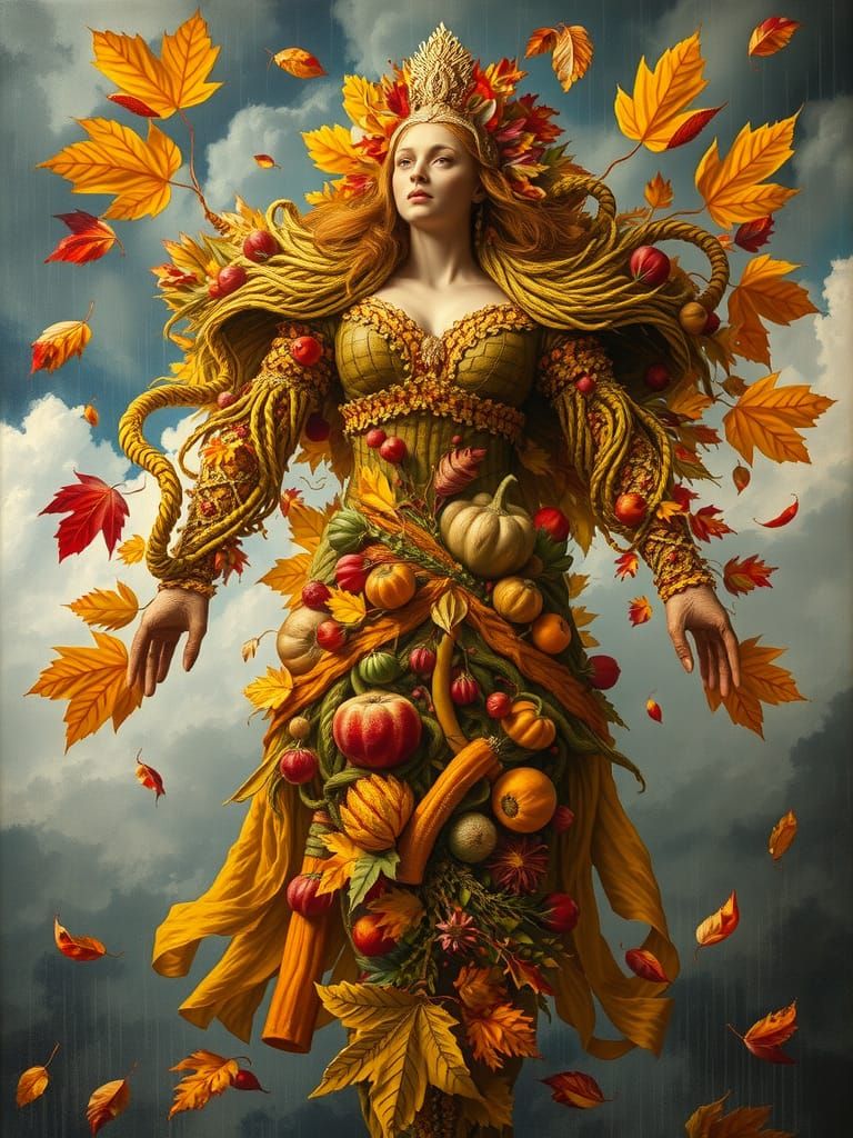 Autumn Amazon: A Surreal Oil Painting