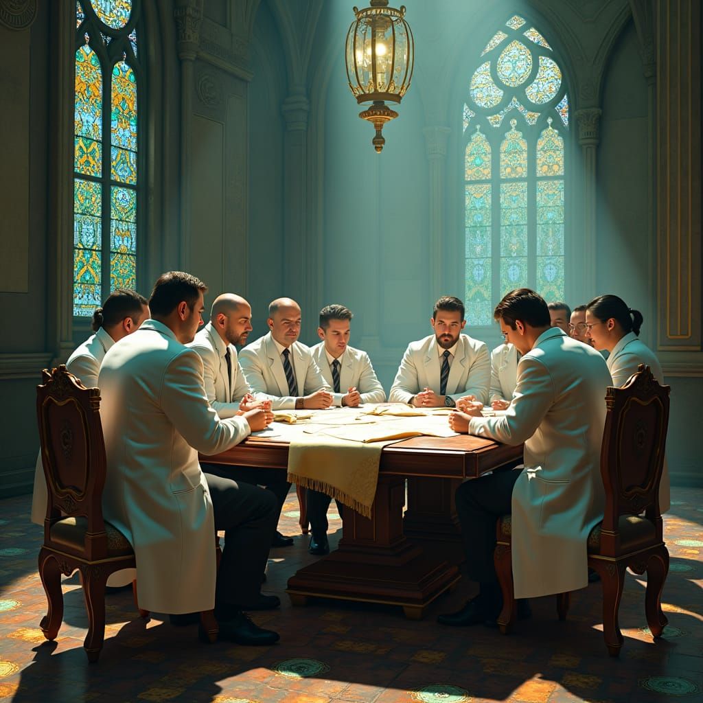 Fantastical Doctors Examine Minister's Paperwork