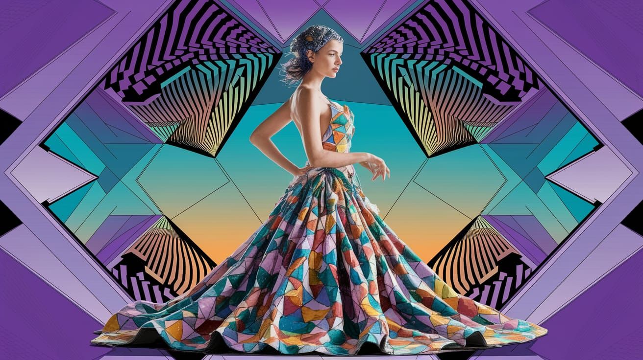 Surreal Woman Portrait in Mixed Media Collage