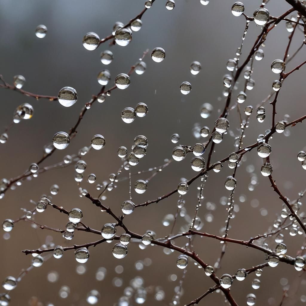 Macro Photo of Fairy on Mushroom with Dewdrops