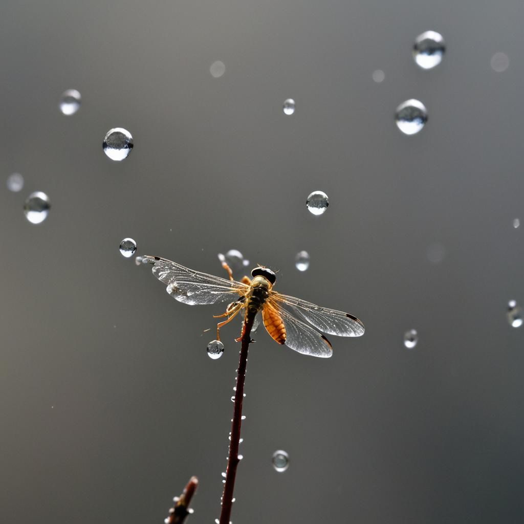 Macro Photograph of a Fairy on a Mushroom