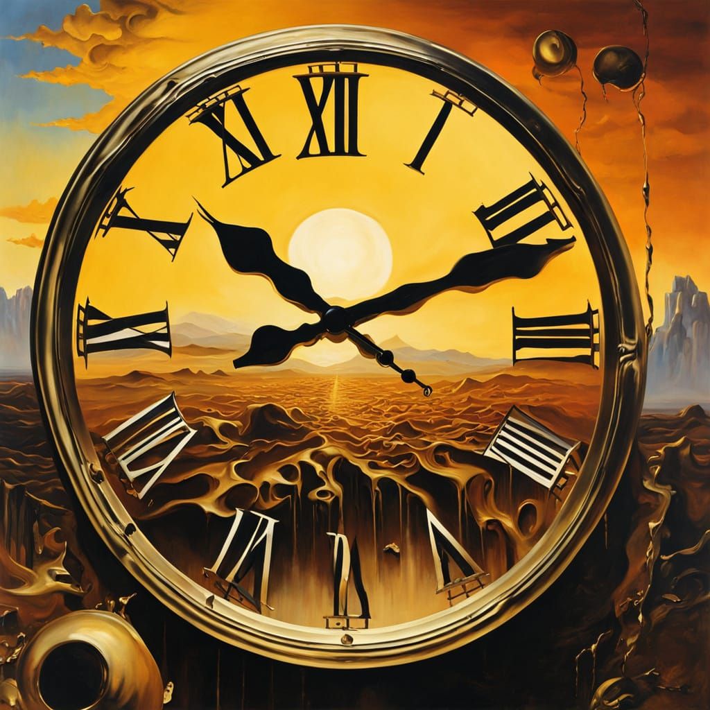 Surreal Doomsday Clock in Salvador Dali Style