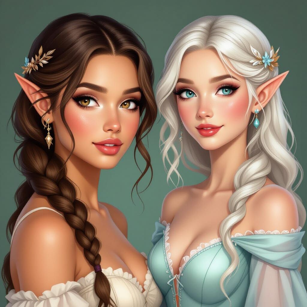 Two Female Elves with Unique Features