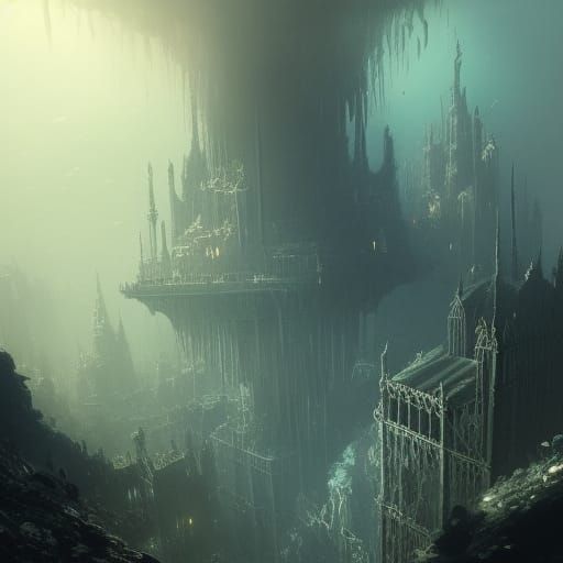 Gothic Underwater City Concept Art