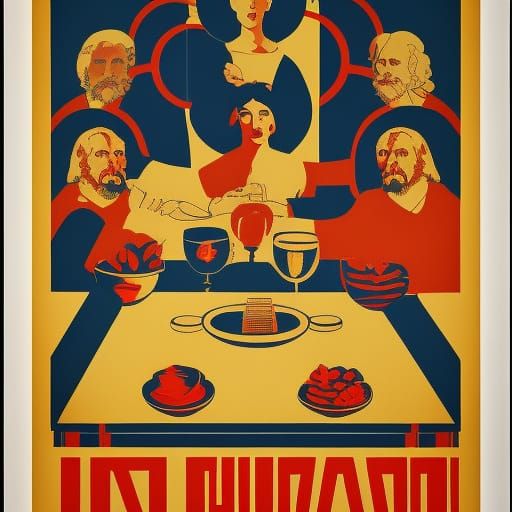 Communist Last Supper: Pop Art Propaganda Poster