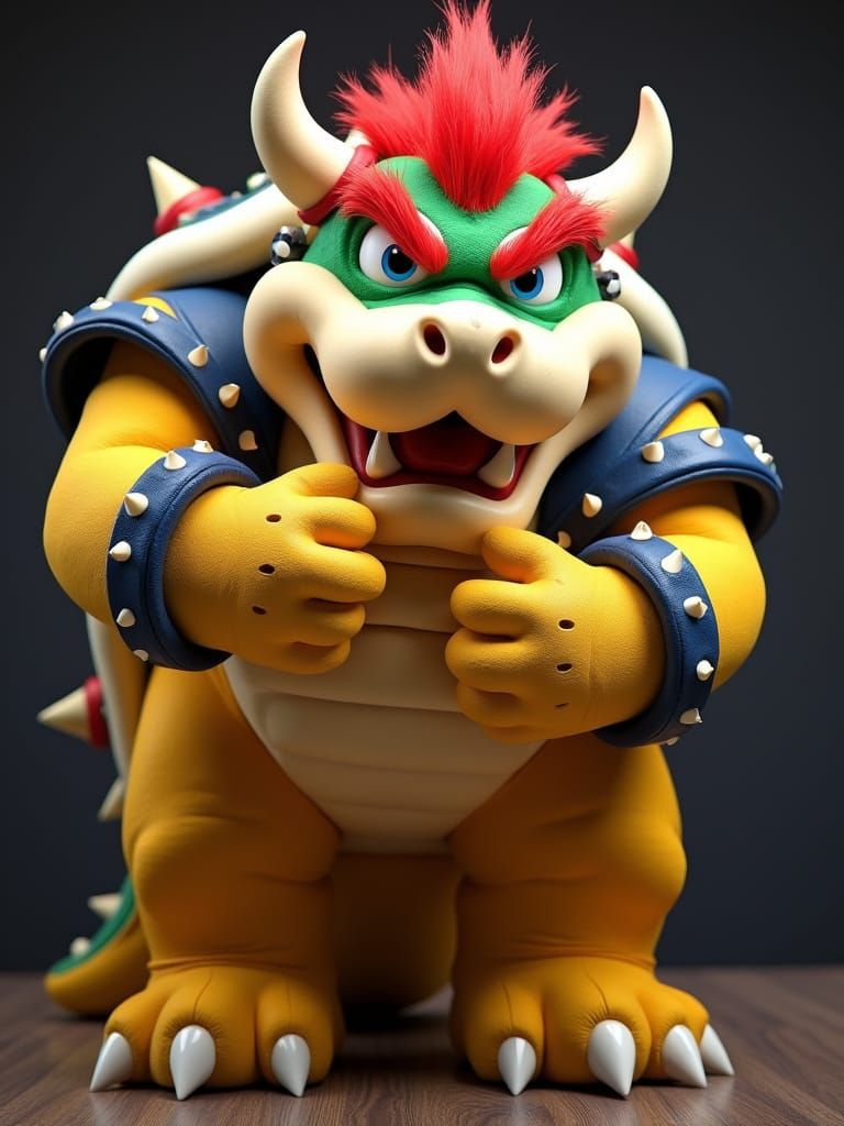 Realistic Animatronic Puppet of Bowser from Super Mario