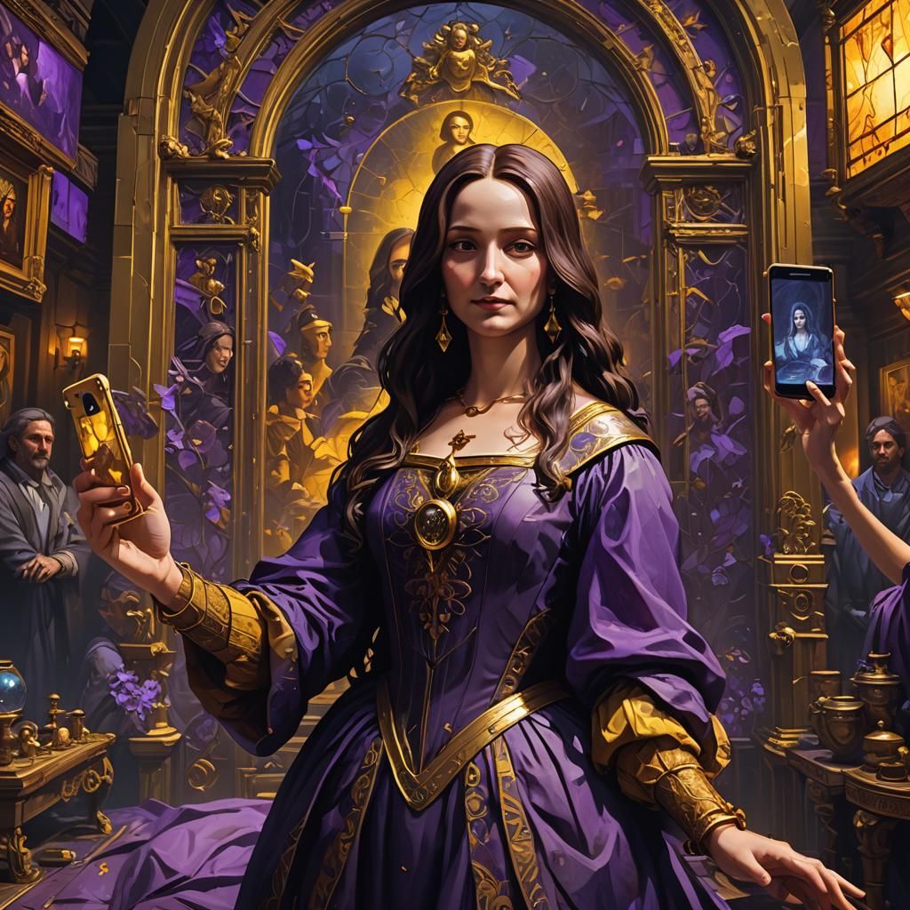 Mona Lisa Selfie: Dark Fantasy Concept Art