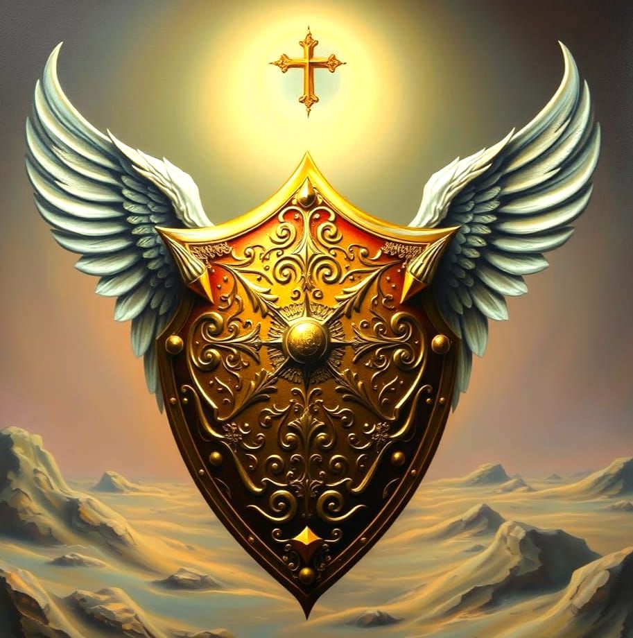 Saint Michael's Shield in Surrealist Style